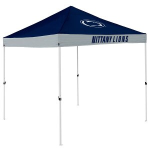 tent canopy with Penn State Athletic Logo on top, Nittany Lions on side